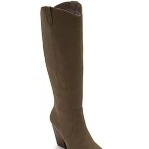 A.n.a stacked heel cowboy boots